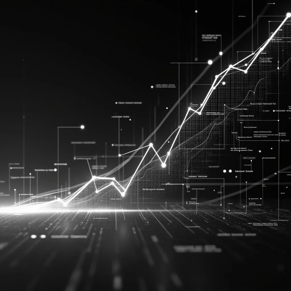 Gráfico de crecimiento empresarial futurista